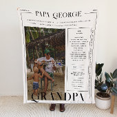 Modern Newspaper-Style Father’s Day Photo Blanket Fleecedecke