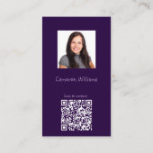 Modern Nice to Meetings Sie Lila QR Code Social Visitenkarte (Rückseite)
