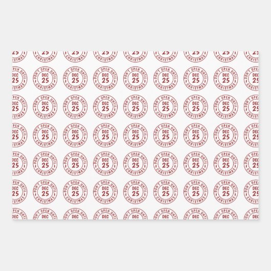 Modern nicht geöffnet bis Weihnachten Briefmarke Geschenkpapier Set (Vorderseite)