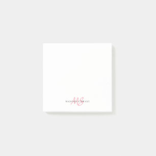Modern Niedlich Blush Pink Pinselpinke Script Two  Post-it Klebezettel