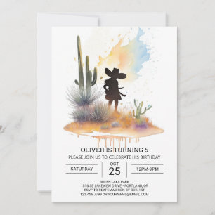Modern Niedlich Cowboy Birthday Einladung