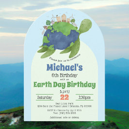 Modern Niedlich Earth Day Sea Turtle Birthday Part Einladung