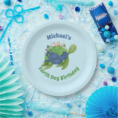 Modern Niedlich Earth Day Sea Turtle Birthday Part Pappteller (Party)