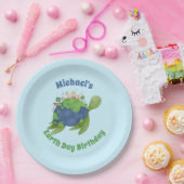 Modern Niedlich Earth Day Sea Turtle Birthday Part Pappteller (Party)