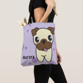 Modern niedliche Aurora das Mops-lila Herz Tasche (Von Nahem)
