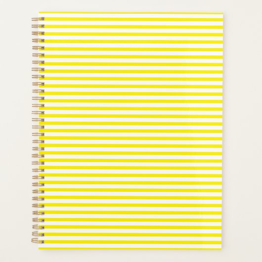 Modern niedliche gelbe und weiße Streifen Planer (Vorderseite)