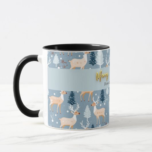 Modern Niedliche Rentierfisch Snowflake Tasse (Links)