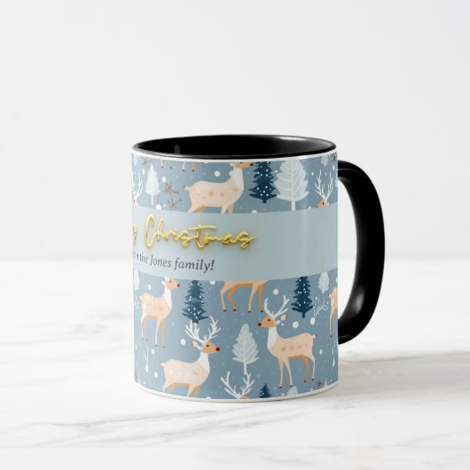 Modern Niedliche Rentierfisch Snowflake Tasse (VorderseiteRechts)