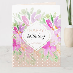 Modern Niedliche Wasserfarbe Boho Floral Karte