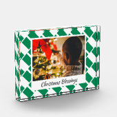 Modern NIGERIA FLAG Weihnachtsgesicht Fotoblock (Links)