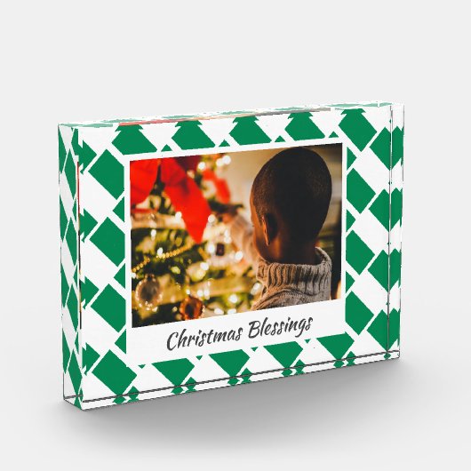 Modern NIGERIA FLAG Weihnachtsgesicht Fotoblock (Links)