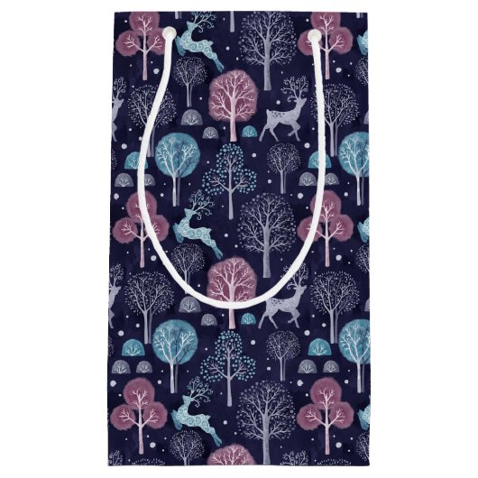 Modern Night Forest Deer Kleine Geschenktüte (Vorderseite)