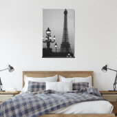 Modern Night in Paris Stretched Canvas Print Leinwanddruck (Insitu (Schlafzimmer))