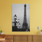 Modern Night in Paris Stretched Canvas Print Leinwanddruck (Insitu (Wohnzimmer))
