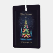 Modern Night Sky Christmas Tree Personalisiert Ornament Aus Metall (Vorderseite links)