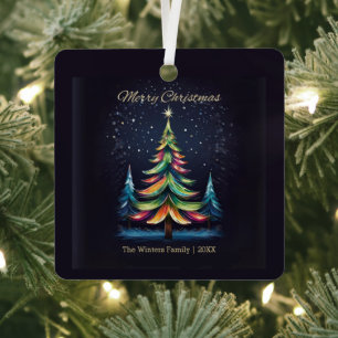 Modern Night Sky Christmas Tree Personalisiert Ornament Aus Metall