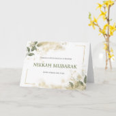 Modern Nikkah Mubarak Islamic Wedding Dua Glückwun Karte (Gelbe Blume)