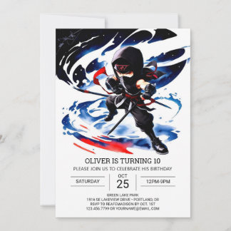 Modern Ninja Martial Arts Geburtstag Einladung