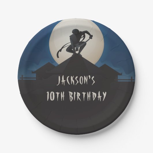 Modern Ninja Warrior Birthday Party Pappteller (Vorderseite)