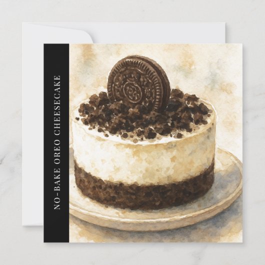 Modern No-Bake Oreo Cheesecake Recipe Card (Rückseite)