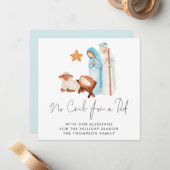 Modern No crib for Bed Nativity Weihnachten Mitteilungskarte (Vorderseite/Rückseite Beispiel)