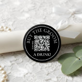 Modern Noir Buy the Groom a Drink QR Code Button