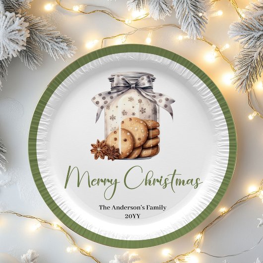 Modern Nordic Christmas Custom Name Dinner Plates Pappteller