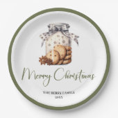 Modern Nordic Christmas Custom Name Dinner Plates Pappteller (Vorderseite)