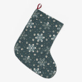 Modern Nordic Geometric Pet Stocking with Paws Großer Weihnachtsstrumpf (Vorderansicht (hängend))