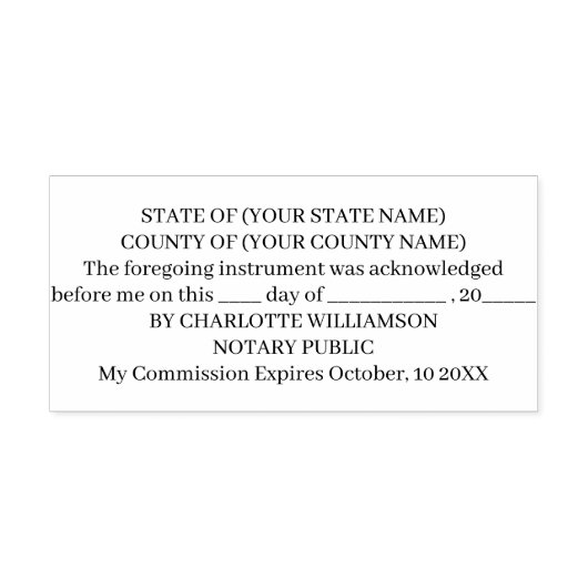 Modern Notary Public Acknowledgment Permastempel (Design)