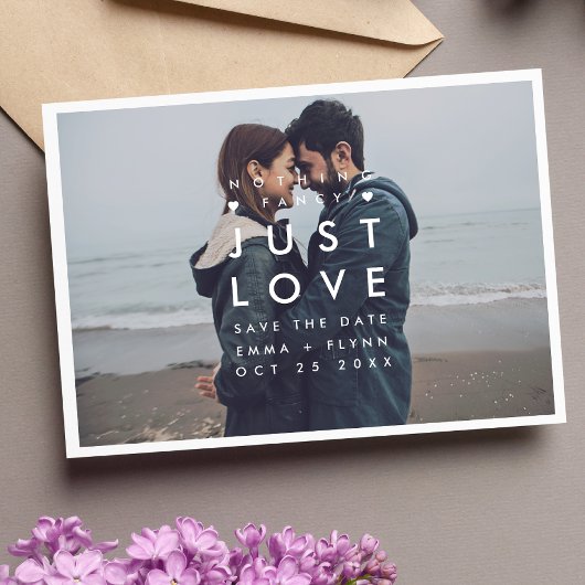 Modern Nothing Fancy Just Love Foto Save the Date
