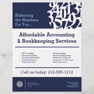 Modern Numbers Logo II Buchhalter Flyer