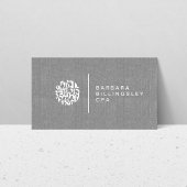 Modern Numbers Logo Linen Accountant Business Card Visitenkarte