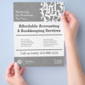 Modern Numbers Logo Linen Accountant Flyer (Hand)