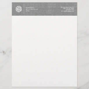 Modern Numbers Logo Linen Buchhalter Briefkopf