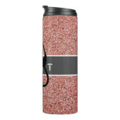 Modern Nurse Rose Gold Glitzer Personalisiert Thermosbecher (Nach rechts gedreht)