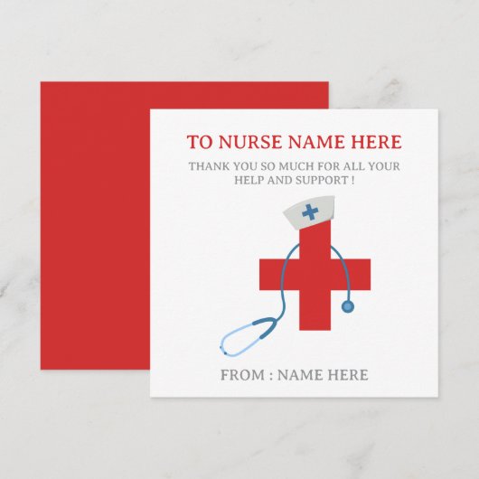 Modern Nurse Thank You Card (Vorne/Hinten)