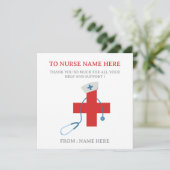 Modern Nurse Thank You Card (Stehend Vorderseite)