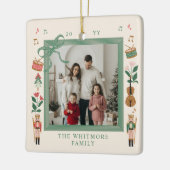 Modern Nutcracker Christmas Bow Ribbon Foto Frame Keramikornament (Links)