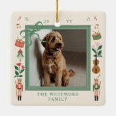 Modern Nutcracker Christmas Bow Ribbon Foto Frame Keramikornament (Rückseite)