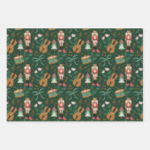Modern Nutcracker Christmas Bow Ribbon Music Geschenkpapier Set (Vorderseite)