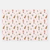 Modern Nutcracker Christmas Bow Ribbon Muster Geschenkpapier Set (Vorderseite 2)