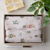 Modern Nutcracker Christmas Bow Ribbon Muster Seidenpapier (Geschenk)