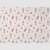 Modern Nutcracker Christmas Bow Ribbon Muster Seidenpapier (Vorderseite)