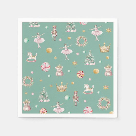 Modern Nutcracker Girls Geburtstagsparty Serviette (Vorderseite)