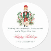 Modern Nutcracker Happy Holidays Weihnachten Runder Aufkleber (Vorderseite)
