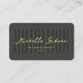 Modern Nutritionist Dietis Monogram Green Visitenkarte (Vorderseite)