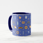Modern NYC Icons & Landmarks Pattern Royal Blue  Tasse (Vorderseite Links)