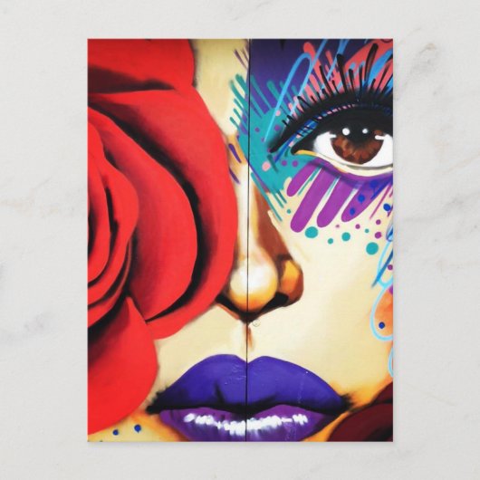 Modern NYC Street Art Postkarte (Vorderseite)