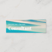 Modern Ocean Beach Aqua Blue Mini Business Card Visitenkarte (Vorderseite)